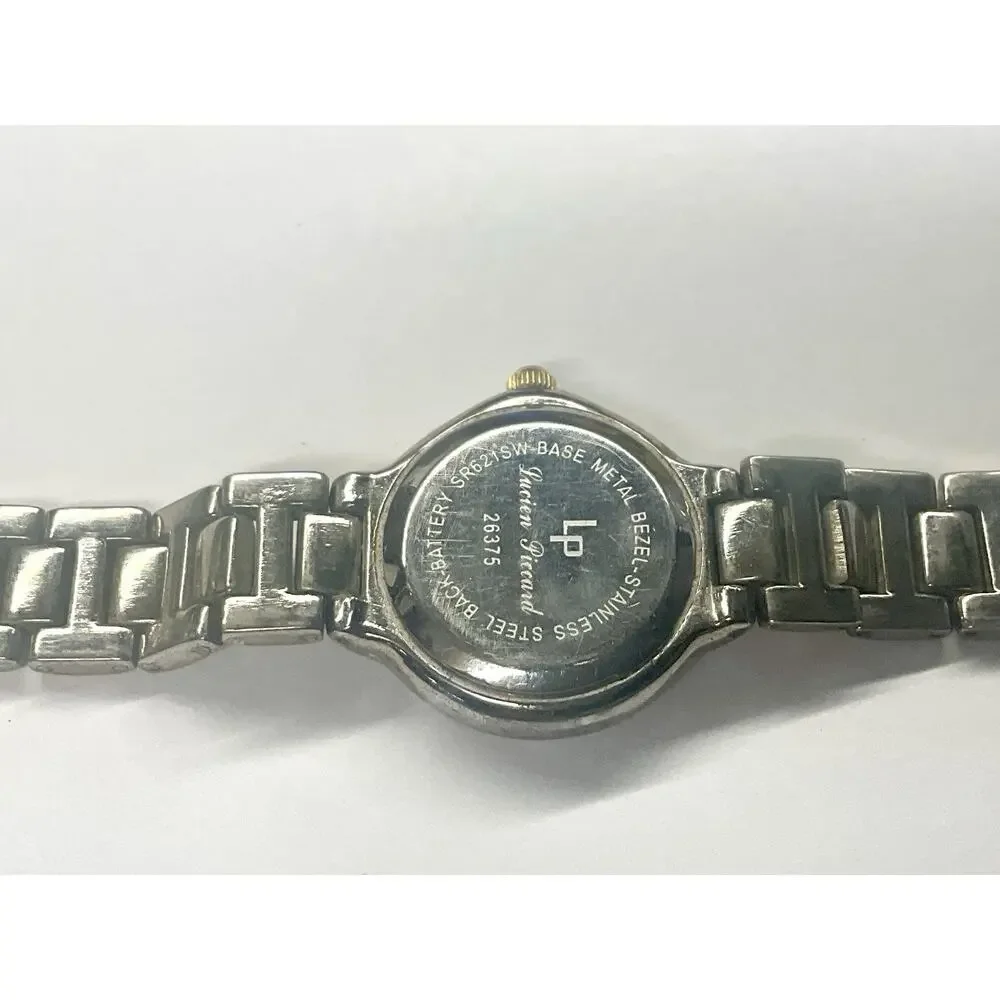 Lucien Piccard Ladies Quartz Watch MOP Dial Crystal Bezel Gold Tone Bracelet